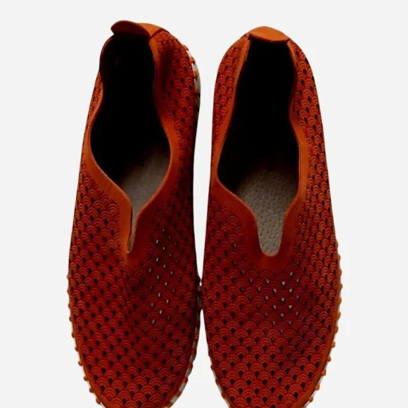 Ilse Jacobsen Orange Perforated Slip-On Flats - Picture 2 of 8